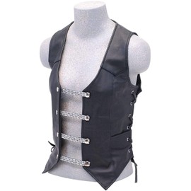 Jamin Leather® - 4'' Simulated Crystal & Leather Vest Extenders (Set Of 4) Made in USA #VC14101LCK