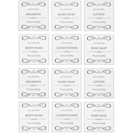 ABOOFAN 12 Etiquetas De Jabón Impermeables Para Botellas Etiquetas Autoadhesivas Para Baño Para Organizar Champú Acondicionador Dispensador De Jabón Etiquetas Adhesivas