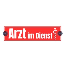 Doctor in Use Suction Cup Sign for Front or Rear Window - Olanmarp Compact Sign for Temporary Labelling of Emergency Vehicles | 20 x 5 cm | UV-Resistant & Weatherproof