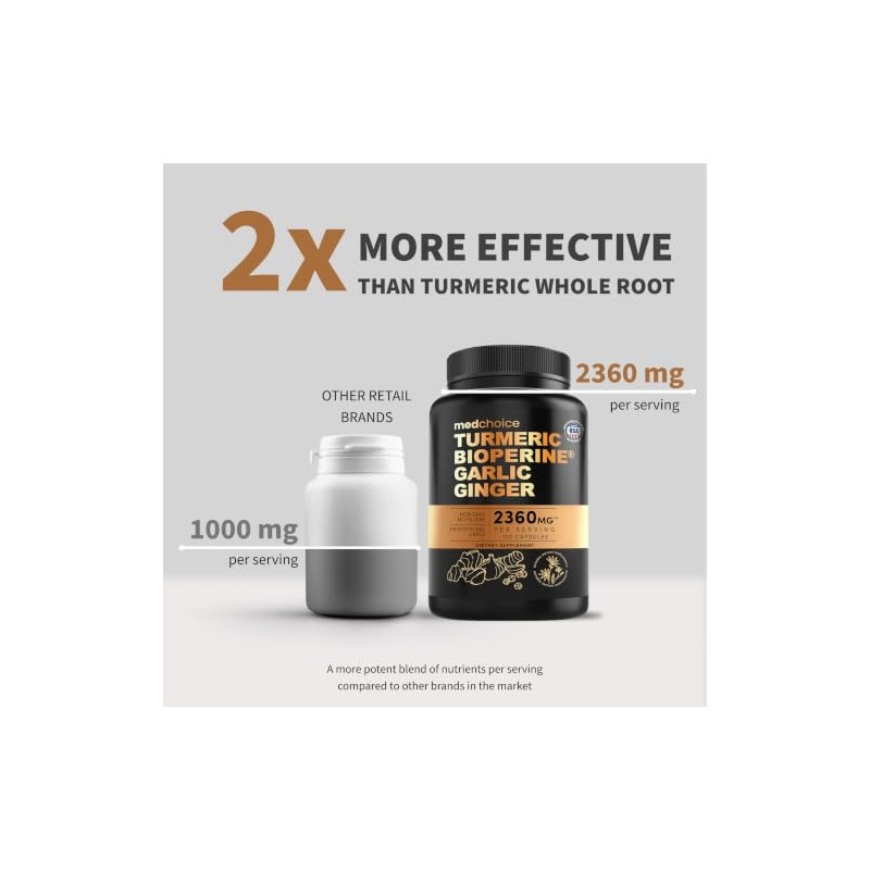 MedChoice | Curcumina de Cúrcuma 4 en 1 con Bioperina