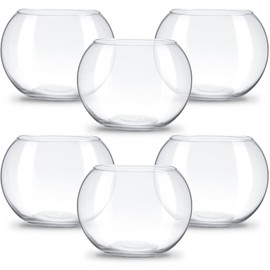 Clear Bowl Glass Vase Bubble Glass Round Vase Clear Bubble Planter Terrarium Fish Bowl Vase for Wedding Event Home Decor Flowers Fish(6 Pcs,4.5 x 3.7 x 5.9 Inch)