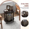 Giantex Oval End Table, 2-Tier Side Table with Storage Shelf