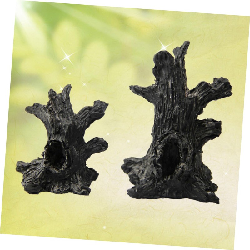 Sosoport 3pcs Landscape Resin Tree Statues Tree Trunk and Hollow