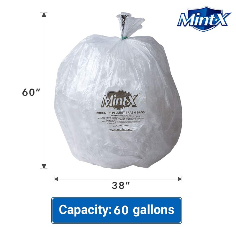 Mint-X - MX3860HD C22 Rodent Repellent Trash Bag, 0.870 Mil,