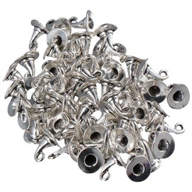 Uniquer 60 Pcs Alloy Witch Hat Charms Vintage Wizard Hat Pendants Silver for Jewelry Making Earrings Bracelets Necklace DIY