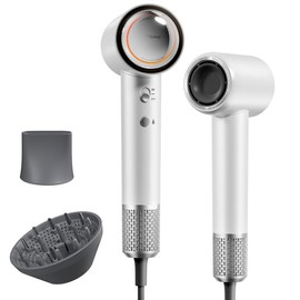 Tideway H11 AuroraLuxe Colorful High-Speed Hair Dryer, Scalp Care Plasma Ion Technology, Intelligent Temperature Control, Self Cleaning, Farewell to Static Electricity & Frizz, Perfect Present for Women Friend Family Gift August Back to School:_White