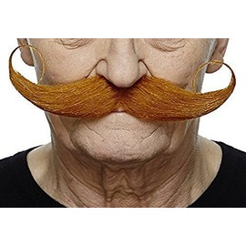 Mustaches Self Adhesive Capt' Hook Fake Mustache, Novelty, False Facial Hair, Costume Accessory for Adults, Ginger Color