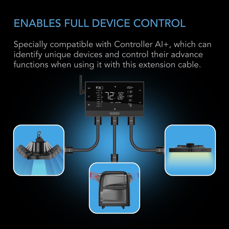 AC Infinity UIS Extension Cable Male to Male for Controller