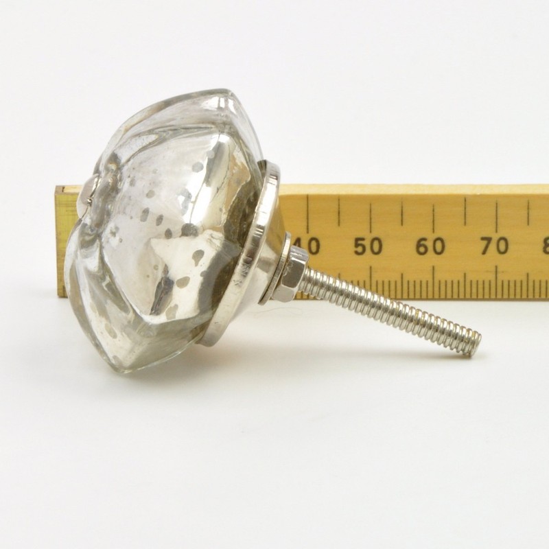 Mottled Silver Star Glass Knob, Pull, Handle, for Cupboards, Doors,