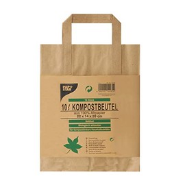 Papstar 14185 Compost Bags, Kraft Brown, 28 x 22 x 28 cm, 15 Units
