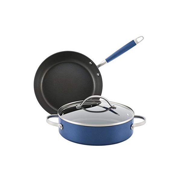 Anolon Advanced Hard-Anodized Nonstick 3-Piece Cookware Set-Indigo