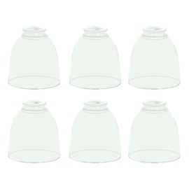 6 Pack Clear Glass Ceiling Fan Light Covers，Bell Shaped Glass Lamp Shade Covers Replacements Globes for Ceiling Fan Light Fixture Chandelier Wall Sconces