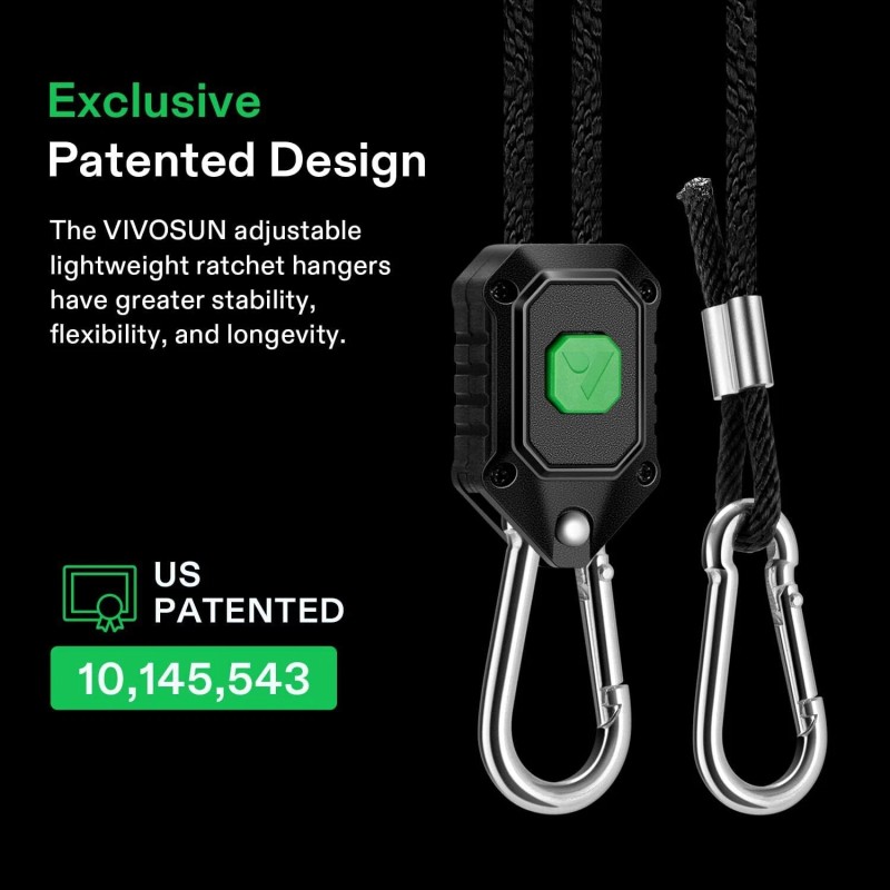 VIVOSUN 1/2/6 Pair 1/8" Lockable Grow Light Rope Hanger 150lbs