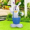 6.5FT High Easter Blue Bunny Holding Easter Egg Inflatable Yard