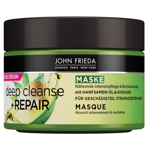 John Frieda Vorteilspack Masque - Inhalt: 2 x 250 ml - Haarkur Doppelpack - Deep Cleanse & Repair Serie