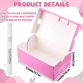 Gueevin 24 Pcs Mini Sneaker Box 16th Birthday Gift Boxes Pink Birthday Party Treat Boxes with 1 Whiteboard Pen Sneaker Theme Party Favor 16th Birthday Goodie Boxes Decorations