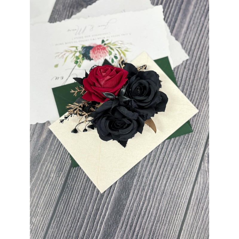 DESUNESS Wedding Flower Set with Rose Corsage and Boutonniere for