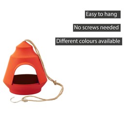 Point-Virgule Hanging Bird Feeder for Balcony, Orange 17.7 x 17.9 x 15.5 cm