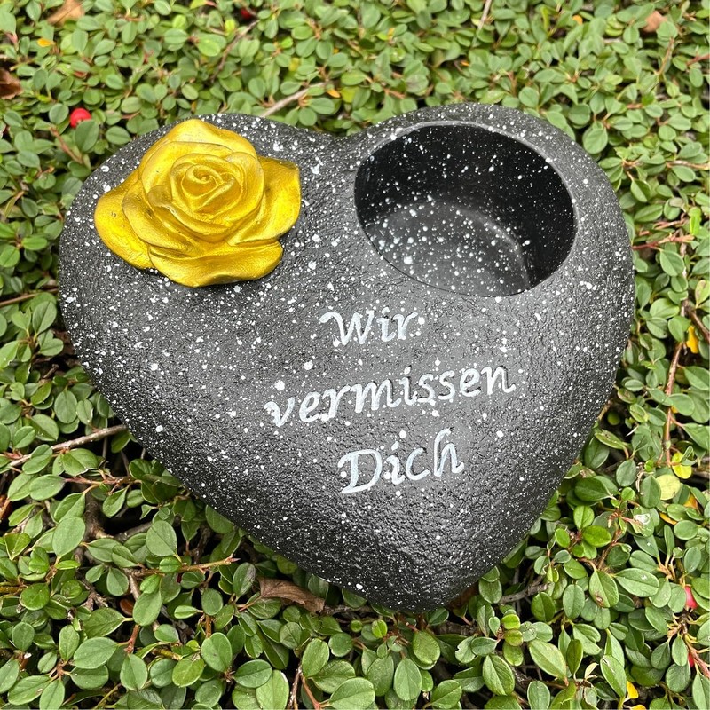 KELOPEST® Grave Ornament Heart in Stylish Stone Look – The