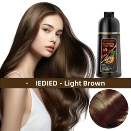 Red Hair Dye Shampoo 3-in-1 for Women/Men — Gray Coverage, Permanent Instant Color — Herbal Natural Dye for Gray Hair Coverage Haircare Gentle hair mousse hair dye - Colour: Light Brown