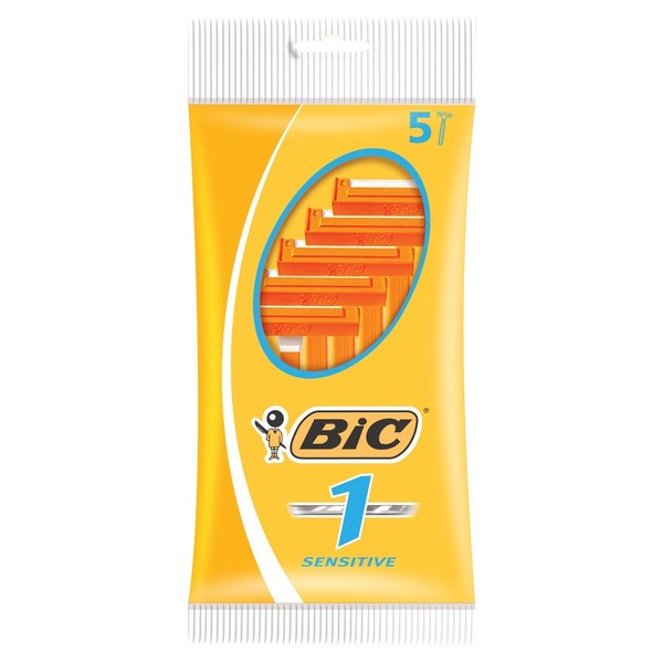 Bic Single Blade Sensitive Skin Pack of 5 x 5