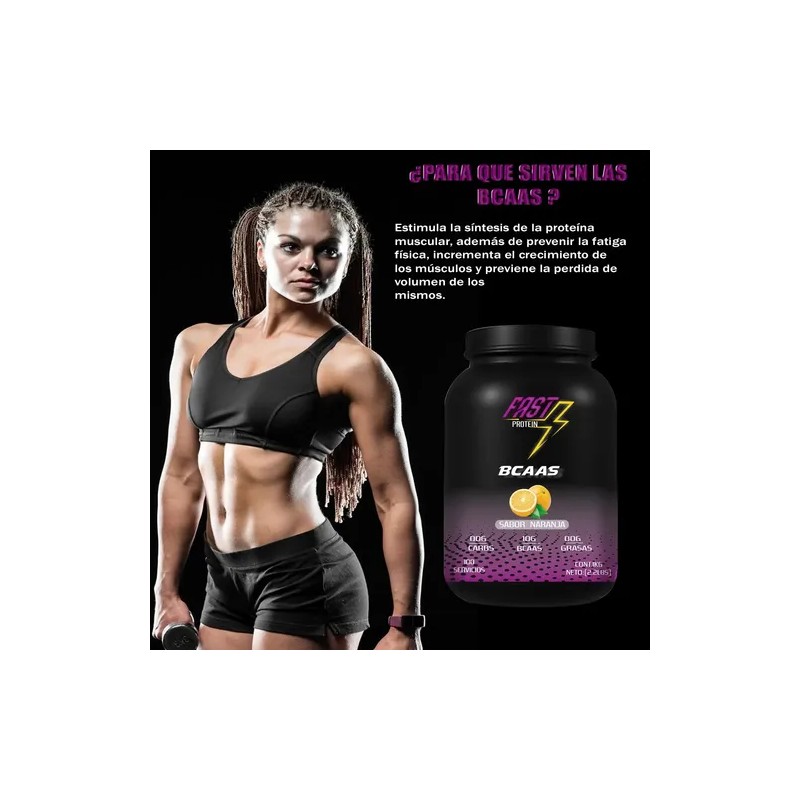 Aminoácidos Bcaas Fast Protein 1 Kg Sabores 100 Servicios