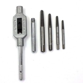 TDR 5pc Screw Extractor Set Carbon Steel Stud Bolt Broken Screw Removal Tool Kit Heavy Duty Left Hand Thread DIY Trade Tool Box Essential