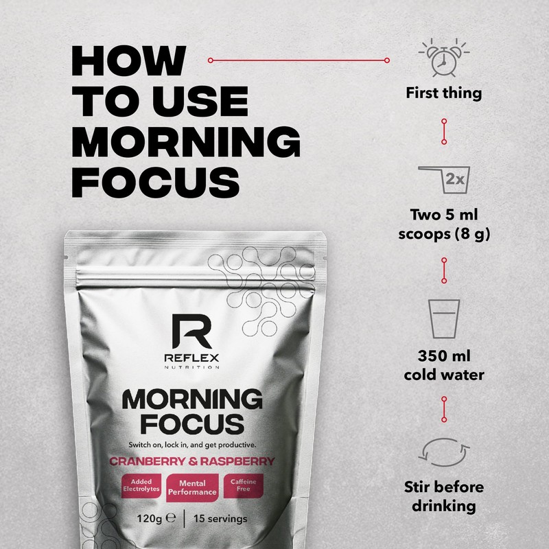 Reflex Nutrition Morning Focus Nootropic Powder – Stimulant-Free Including Caffeine