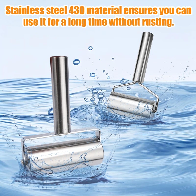 Pack of 2 Rolling Pin, Small Stainless Steel, Small and