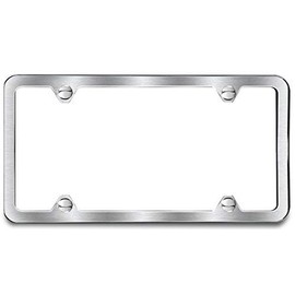 Brushed Finish License Plate Frame 4 Hole