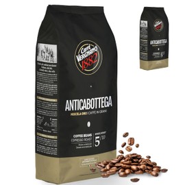 Caffe Vergnano 1882 Antica Bottega Whole Bean Arabica Medium Roast Espresso, 2.2 lbs Bag - Italian Coffee Beans with notes of Chocolate, Nuts & Caramel, Intensity 5/10-1000g Bag (2 Pack)