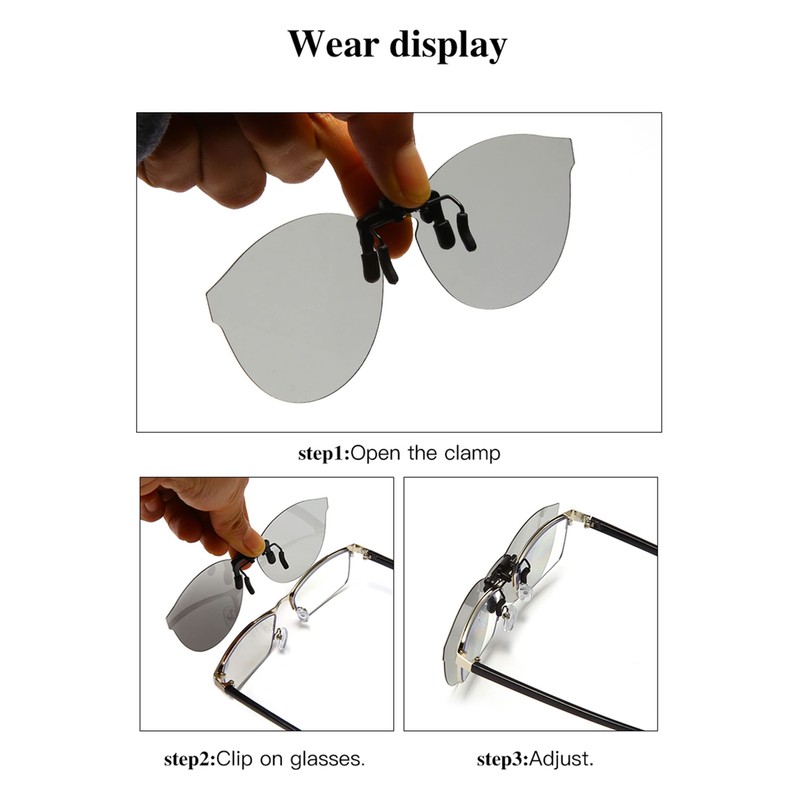 Gafas de sol polarizadas con clip antirreflejos, protección UV400, lente