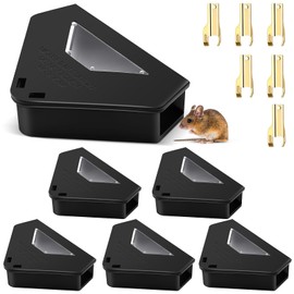 Qualirey 12 Pcs Mouse Bait Station with Key Required Mouse Stations Mice Traps Bait Boxes Mice Station for Small Mice Indoor Outdoor, Keeps Children Safe, Bait Not Included