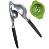 Lemon and lime hand juicer with perfect fit inserts