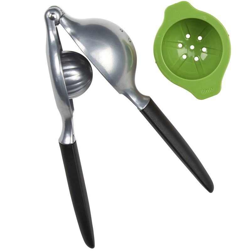 Lemon and lime hand juicer with perfect fit inserts
