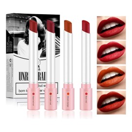 4 Colores Mini Tube Mate Velvet Lipstick, Lip Tint Lip Stain