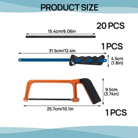 Junior Hacksaw, 2 Pcs Hacksaw for Metal Cutting with 20 Exchangeable Blades, Hack Saw to Cut Metal, Heavy Duty Mini Handheld Saw with Adjustable Frame, for Cutting Plastic, PVC Pipe