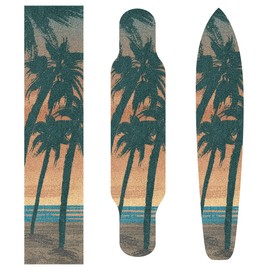 HUSSRITY Hermosa cinta de agarre para patineta de playa de atardecer, 44 x 10 pulgadas, sin burbujas, cinta de agarre para patineta, cinta de agarre fácil de aplicar para patinetas
