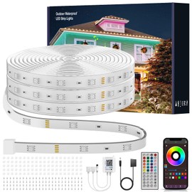 Ledagic Outdoor Led Strip Lights Waterproof 200ft, Ip68 Outside Led Light Strip Waterproof with Remote and App Control, Exterior Music Syne RGB Led Rope Lights for Bathroom, Party Home Decor (2*100ft)