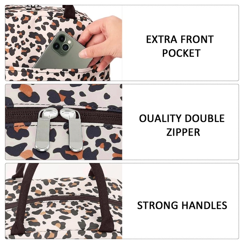 MEMOFYND 1-Piece Lunch Bag with Leopard Print and 1 Cutlery