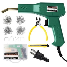 ATOLS Plastic Welding Machine Car Bumper Repair Kit, Plastic Welder Machine, 50W Hot Stapler Plastic Repair Kit, Hot Staple Gun Car Bumper Crack Repair Kit with Plier & 4 Types Hot Wave Flat Staples