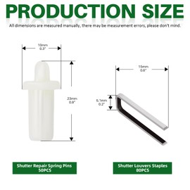 Keadic 130Pcs Plantation Shutters Repair Tool Set Contains 50 White Spring Loaded Shutter Replacemen Pins and 80 Silver Tilt Rod Louvers Staples for Windows Tools Supplies