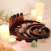 Mooncraftlogy Crescent Moon Tray Crystal Holder Set, Black Wooden Display