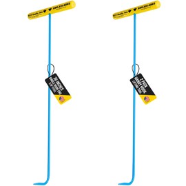T&T Tools Handy Hook Lifting Tool - 36" Single end 3/8: Steel Manhole Cover Lifter for Covers Sewer Cap Removal Storm Drain Dock Septic Tank Metal Hooks, 2 Pack