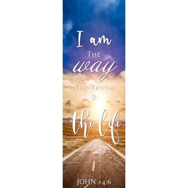Church Worship Banner for Church Sanctuary Decor 2x6ft-I am the way the truth & the Life John 14:6
