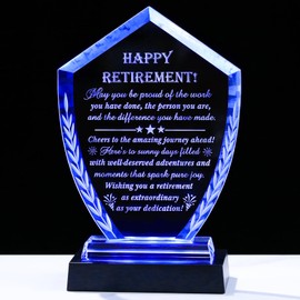 Movdyka Retirement Gifts for Men Women - Crystal Plaque Keepsakes with Light Base - Best 2026 Retirment Gift for Woman Male Boss Coworker Leader Teacher Retired Present Doctor Nurse Retiring Decor