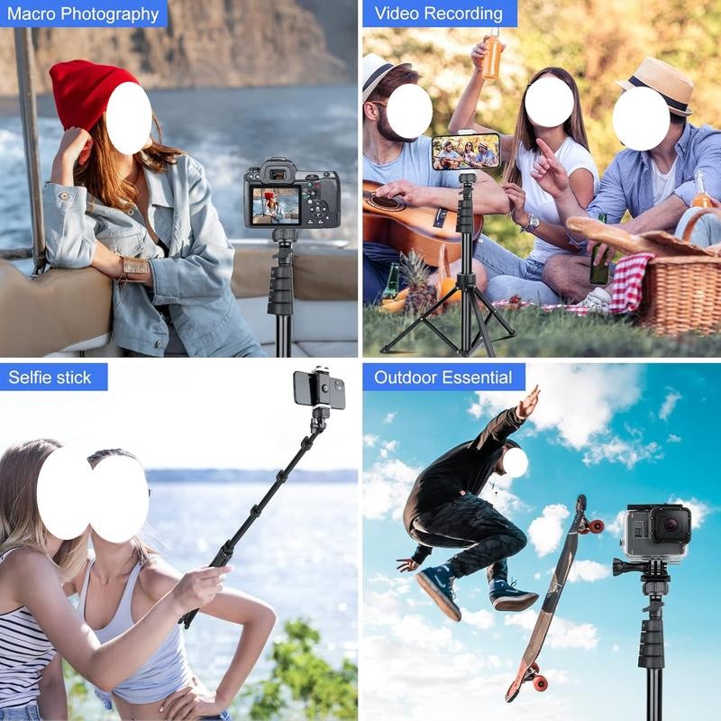 67" Phone-Tripod, Extendable Cell Phone Tripod Stand & Selfie Stick