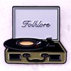 Music album vinyl record player enamel lapel pin folklore Brooch