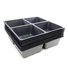5" by 5" by 2" Deep Garden Trays w/Drain Holes - 20 Pack - Greenhouse/Gardening Plant Grow Flats