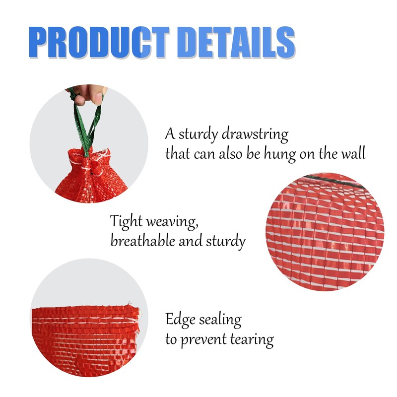 50 Pack Mesh Onion Bags, 14"×24" Reusable Vegetable Produce Bags